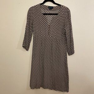 Boden Floral Polka Dot Knee Length 3/4 Sleeve Dress - Size 10